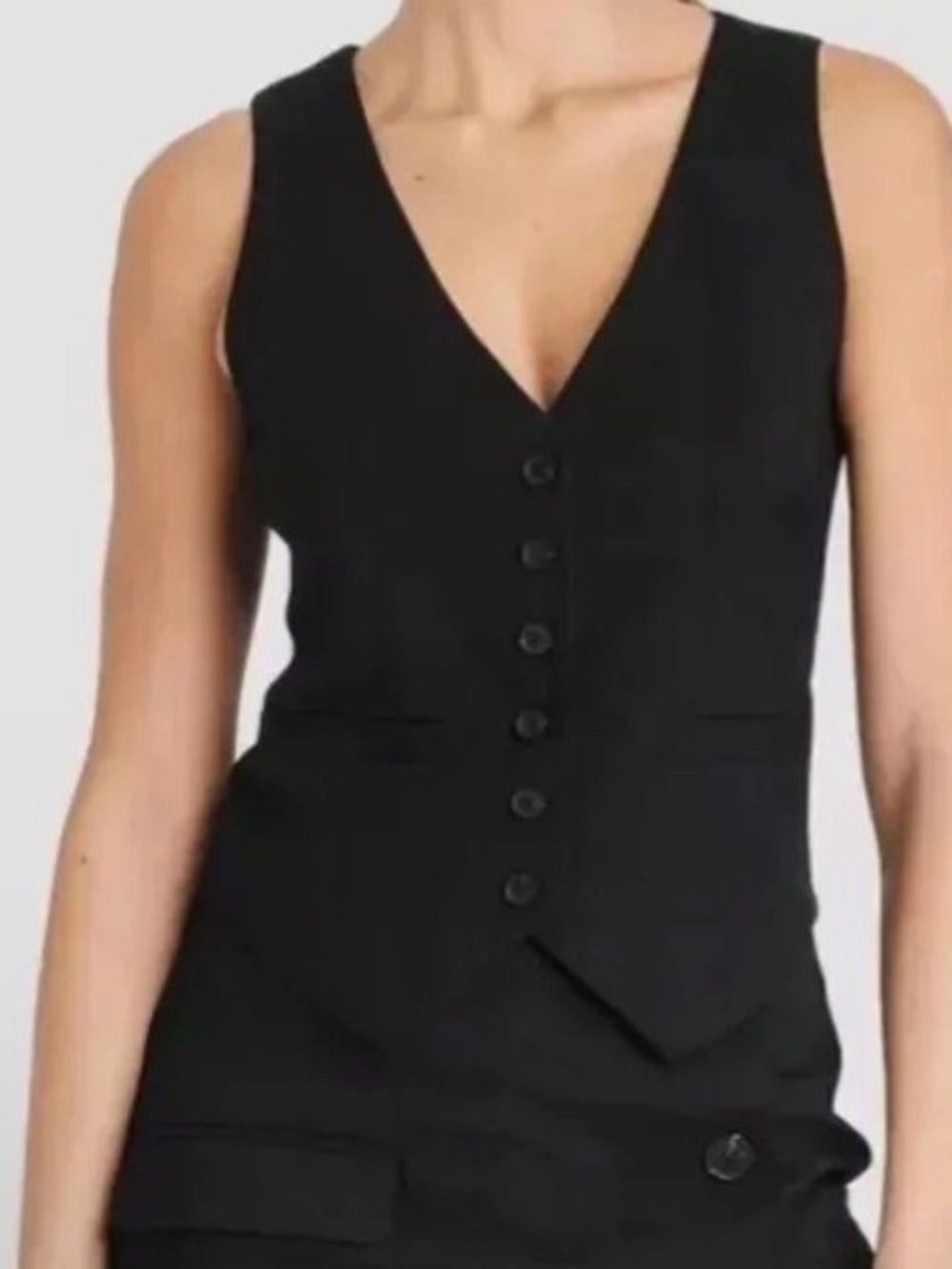 Target Black V-Neck Button Front Women's Vest